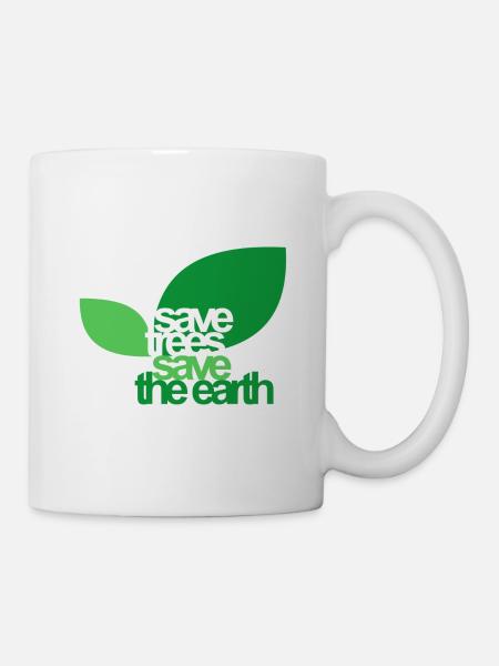SAVE TREES - Mug - white