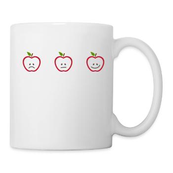Pommes à visages différents - Mug blanc - blanc - Droite
