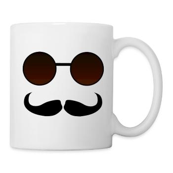 Hispter Moustache et Google - Mug blanc - blanc - Droite