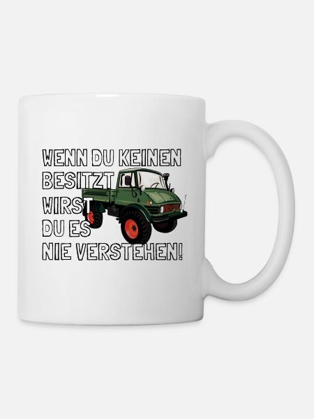 Unimog - Oldtimer - Offroad - Universal Motorgerät - Tasse - Weiß