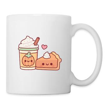 Cute Pumpkin Spice Latte And Pumpkin Pie - Mug - white - Right