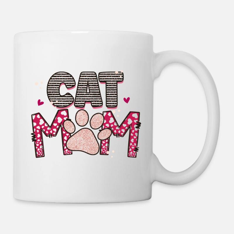 Cat Mom - Tasse - Weiß