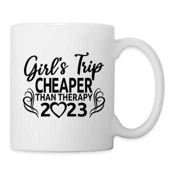 Girl's Trip Cheaper Than Therapy 2023 Girls Party - Mug - white - Right