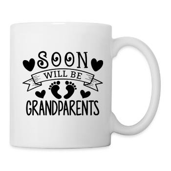 Bald werden wir Oma und Opa, Wir werden Großeltern - Tasse - Weiß - Rechts