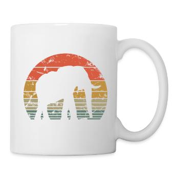 Elephant Retro Silhouette Wildlife Elephant Lover - Mug - white - Right