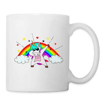 Mega cute unicorn with rainbow and sunglasses - Mug - white - Right