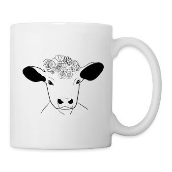 vegane vegetarische Kalbsblüten - Tasse - Weiß - Rechts