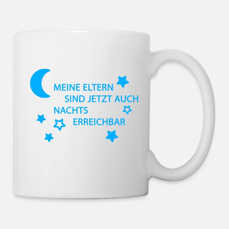 Eltern erreichbar hellblau - Tasse - Weiß