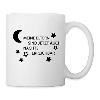 Eltern erreichbar schwarz - Tasse - Weiß - Rechts