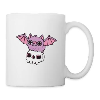 Cute Flying Vampire Bat With Skull - Mug - white - Right