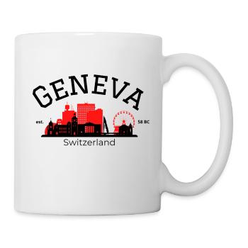 Silhouette der Genfer Skyline - Tasse - Weiß - Rechts