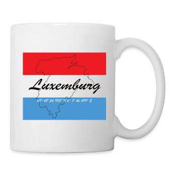 Luxemburg - Hauptstadt mit GPS & Flagge - Tasse - Weiß - Rechts