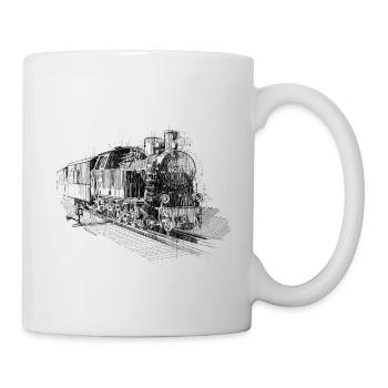 Locomotive drawing - Mug - white - Right