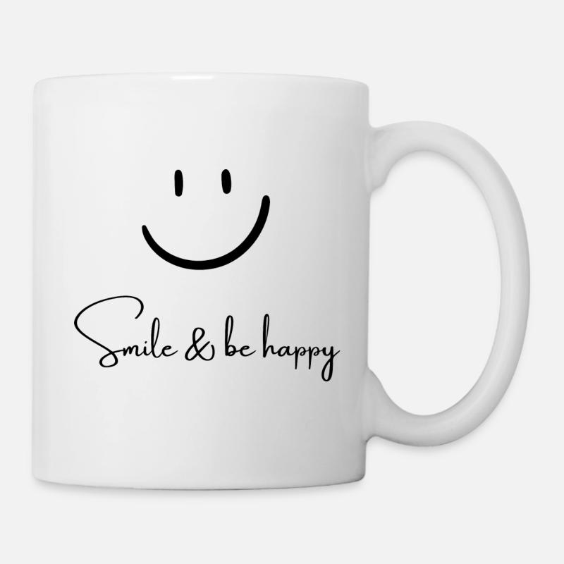 Smile & be happy - Mug - white