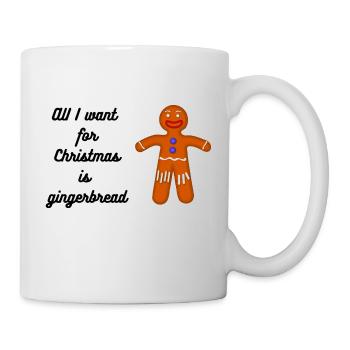 Lebkuchen Weihnachtsdesign, Gingerbread - Tasse - Weiß - Rechts