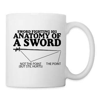 Combat à l’épée 101 Anatomie d’une épée 4 - Mug blanc - blanc - Droite