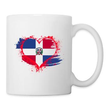 Dominican Republic Flag Heart - Mug - white - Right
