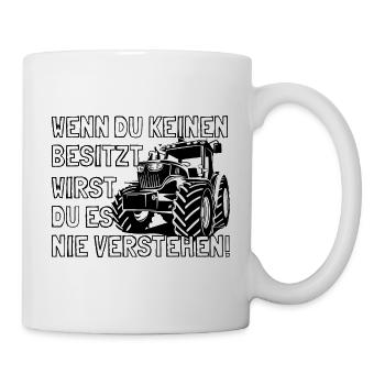 Trecker, Traktor, Landwirtschaft, Agrar, Bauer - Tasse - Weiß - Rechts