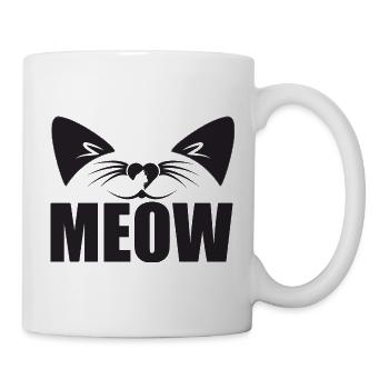 Miaou oreilles de chat de chat - Mug blanc - blanc - Droite