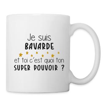 Bavarde - Femme - Super Pouvoir - Cadeau - Mug blanc - blanc - Droite