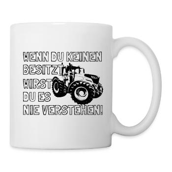 Trecker, Traktor, Landwirtschaft, Agrar, Bauer - Tasse - Weiß - Rechts