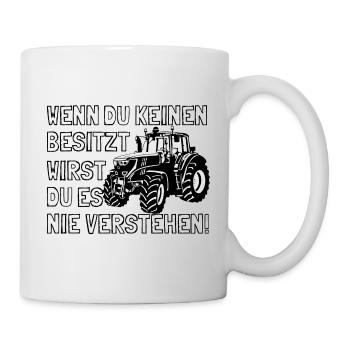 Trecker, Traktor, Landwirtschaft, Agrar, Bauer - Tasse - Weiß - Rechts