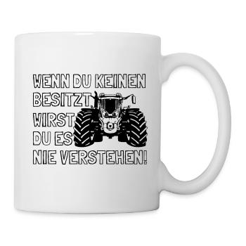 Trecker, Traktor, Landwirtschaft, Agrar, Bauer - Tasse - Weiß - Rechts