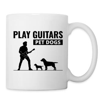 Spielen Gitarren Pet Dogs Musik Musiker Bassist Funny - Tasse - Weiß - Rechts