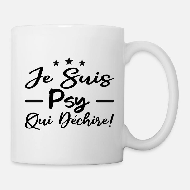 je suis psy qui déchire - Mug blanc - blanc