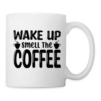 Wake Up Smell The Coffee - Coffee Saying - Mug - white - Right