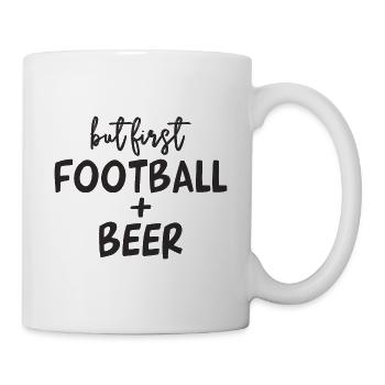 Drôle de dicton de football américain et de bière - Mug blanc - blanc - Droite