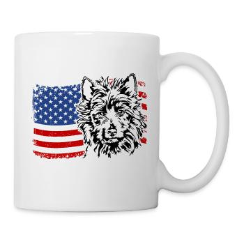 AUSTRALIAN TERRIER Amerika Fahne Hunde Wilsigns - Tasse - Weiß - Rechts