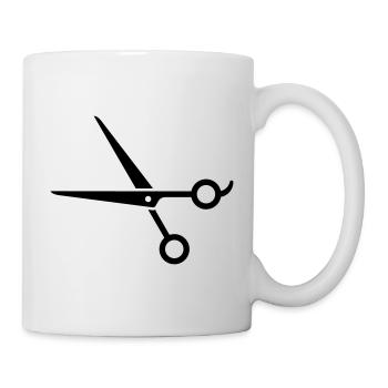 Ciseaux à cheveux, ciseaux à effilier - Mug blanc - blanc - Droite