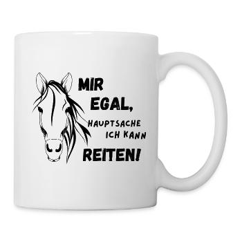 Hauptsache Reiten - Tasse - Weiß - Rechts
