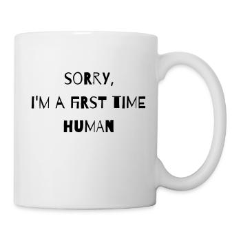Première fois humain - Mug blanc - blanc - Droite