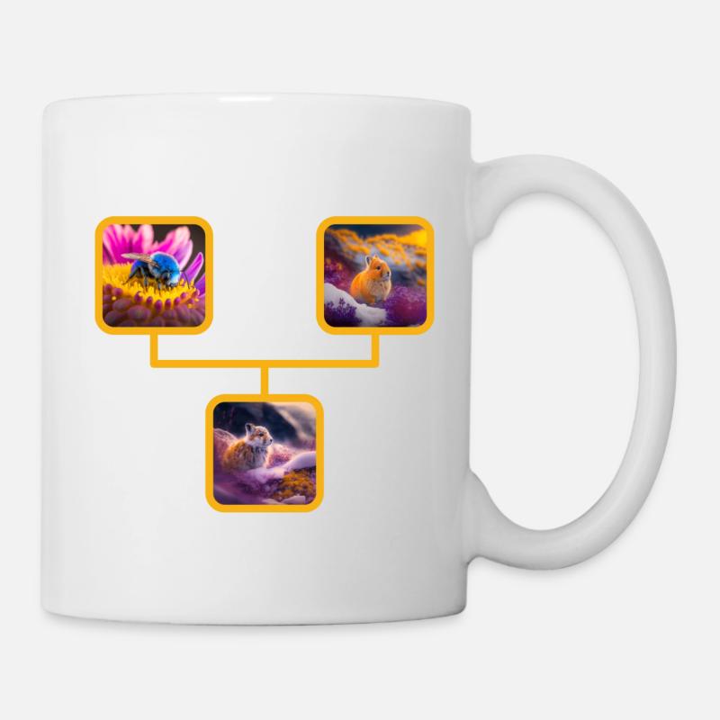 Collage d’animaux - Mug blanc - blanc