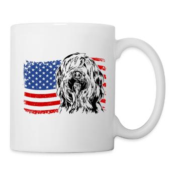 Briard America Flag Dogs Wilsigns - Mug blanc - blanc - Droite