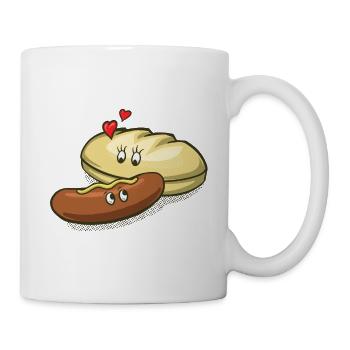 Hot-dog amoureux - Mug blanc - blanc - Droite