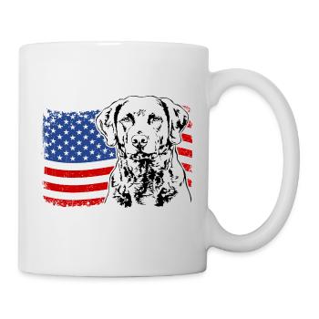 Chesapeake Bay Retriever America Flag Dogs - Mug blanc - blanc - Droite
