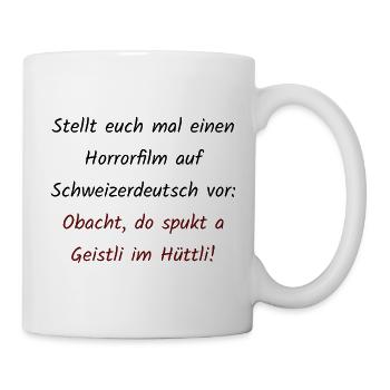Stellt euch mal einen Horrorfilm - Lustiger Spruch - Tasse - Weiß - Rechts