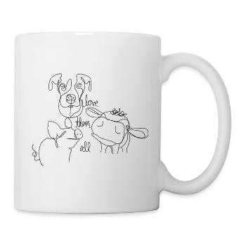Love them all - Tierfreunde - Tasse - Weiß - Rechts