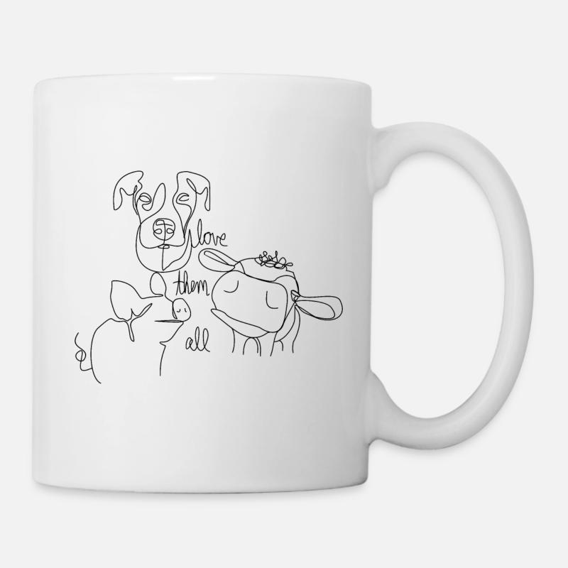 Love them all - Tierfreunde - Tasse - Weiß