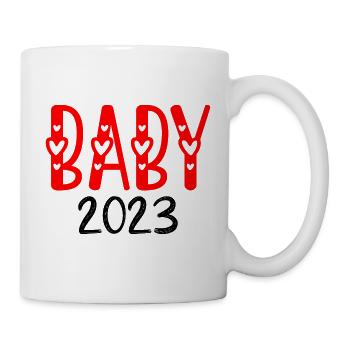 Bébé 2023 - Coeurs - Mug blanc - blanc - Droite