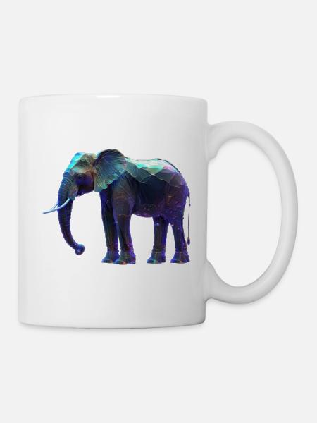 Éléphant irisant I - Mug blanc - blanc