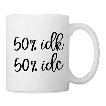 50% IDK 50% IDC - Mug blanc - blanc - Droite