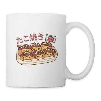 Mignon boules de poulpe takoyaki Cuisine de rue japonaise - Mug blanc - blanc - Droite