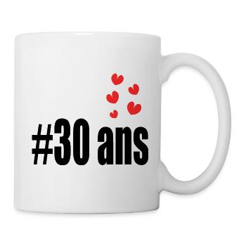 30 ANS. 30e ANNIVERSAIRE. ANNIVERSAIRE 30 ANS. 30 - Mug blanc - blanc - Droite