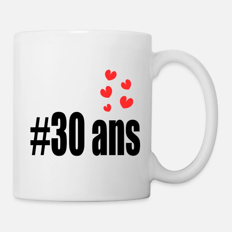 30 ANS. 30e ANNIVERSAIRE. ANNIVERSAIRE 30 ANS. 30 - Mug blanc - blanc