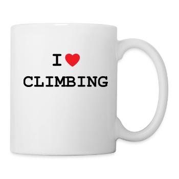 I love climbing - design with heart - Mug - white - Right