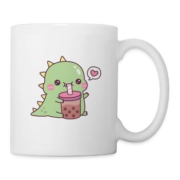 Cute Dinosaur Loves Boba Tea - Mug - white - Right